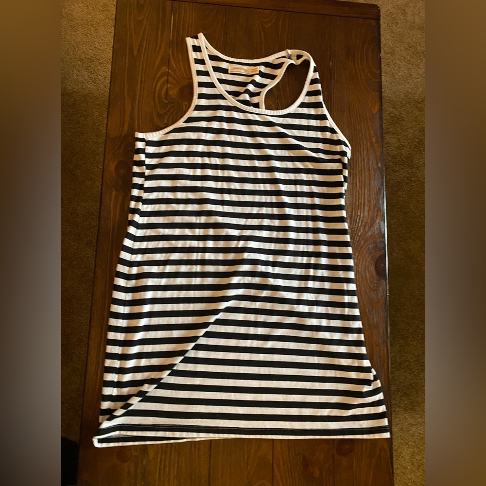 Faded Glory Black and White Striped Mini Dress